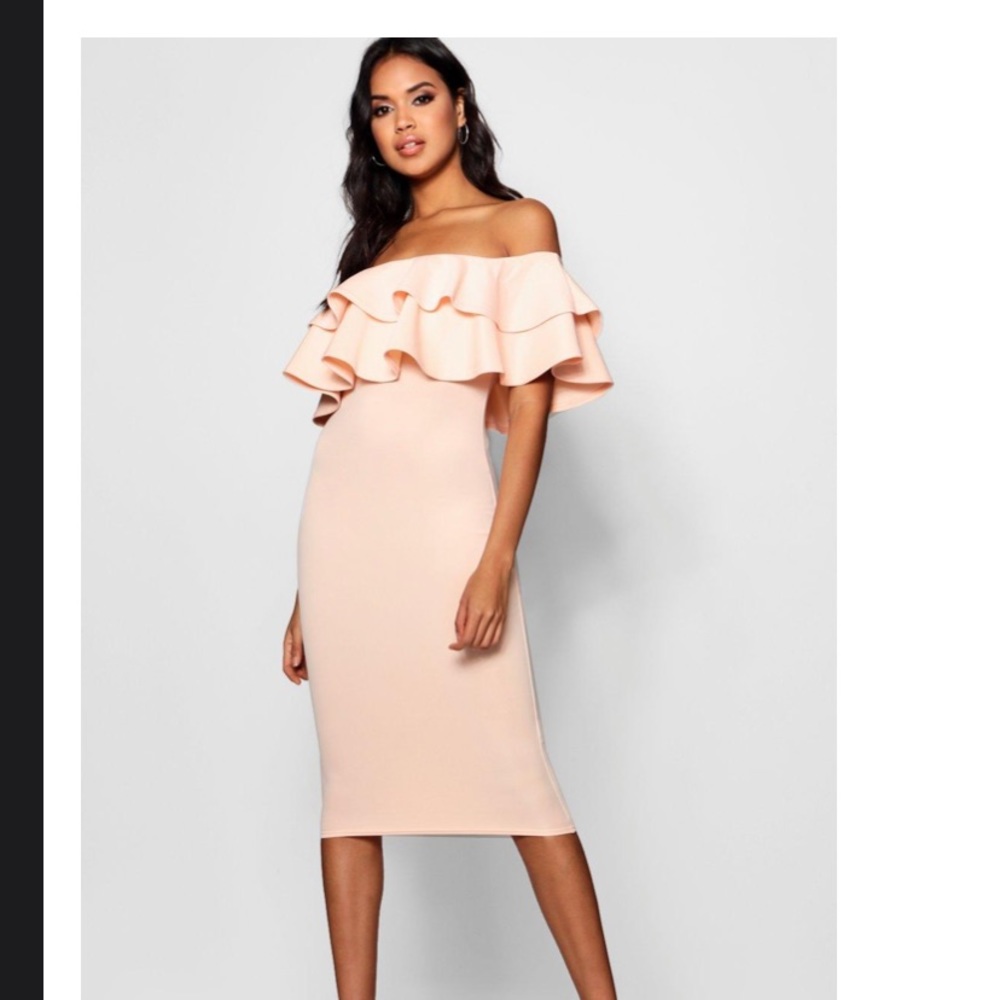 Pink off the shoulder dress